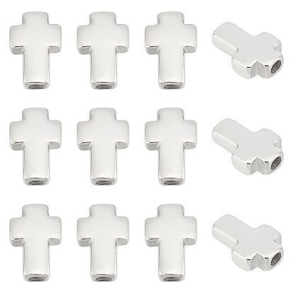 12 шт. 304 бусины из нержавеющей стали, крестик