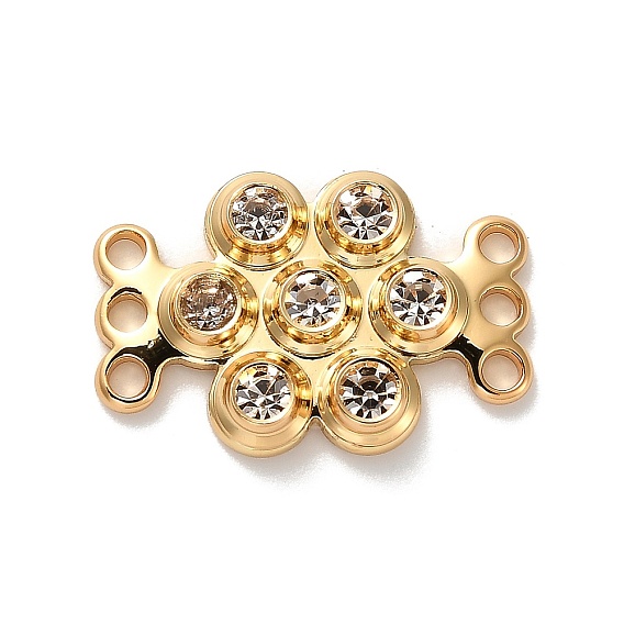 Многожильные звенья из прозрачного кубического циркония из латуни, без кадмия, без никеля и без свинца, цветок