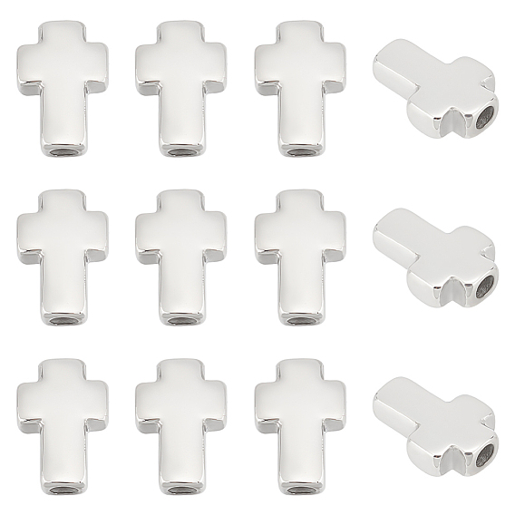 12 шт. 304 бусины из нержавеющей стали, крестик