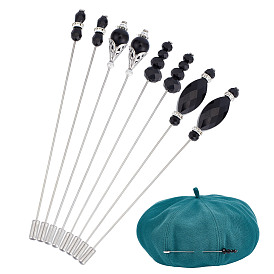 8шт 4 стили латунная брошь, со стеклом