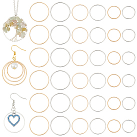 120шт. 6 стили латунные соединительные кольца, круглые кольца