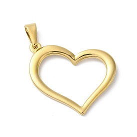 PVD Vacuum Plating 304 Stainless Steel Pendants, Heart Charm