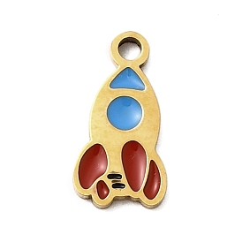 304 из нержавеющей стали шармы эмали, ионное покрытие (ip), ракетный шарм, реальный 18 k позолоченный