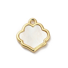 Подвески-цветы из натуральной белой ракушки из латуни