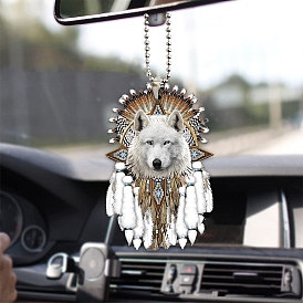 Acrylic Wolf Pendant Decorations, for Interior Car Mirror Hanging Decorations