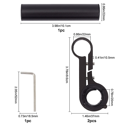 Gorgecraft Bicycle Handlebar Extension, Aluminium Alloy Rod, Plastic Extension, Iron Findings