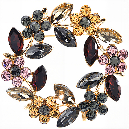 1Значки для лацканов из поликарбонатного сплава со стразами, венок