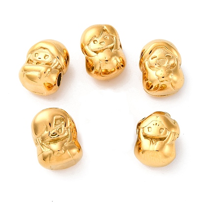 304 из нержавеющей стали бусы, девушка, ионное покрытие (ip)