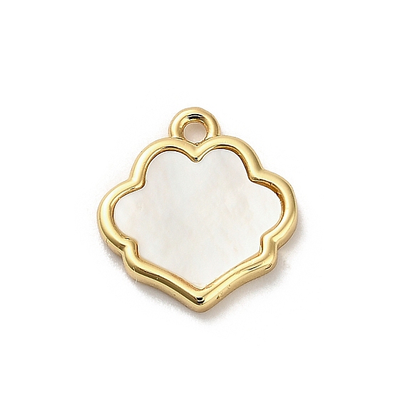 Подвески-цветы из натуральной белой ракушки из латуни