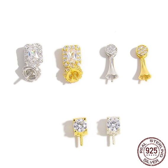 Родиевое покрытие 925 стержни из стерлингового серебра, с кубического циркония