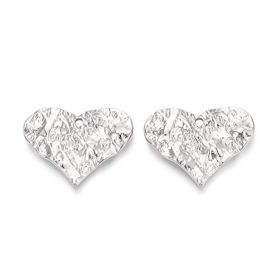 Подвески из текстурированного сплава с гальваническим покрытием для стеллажей, сердце прелести, без кадмия и без свинца