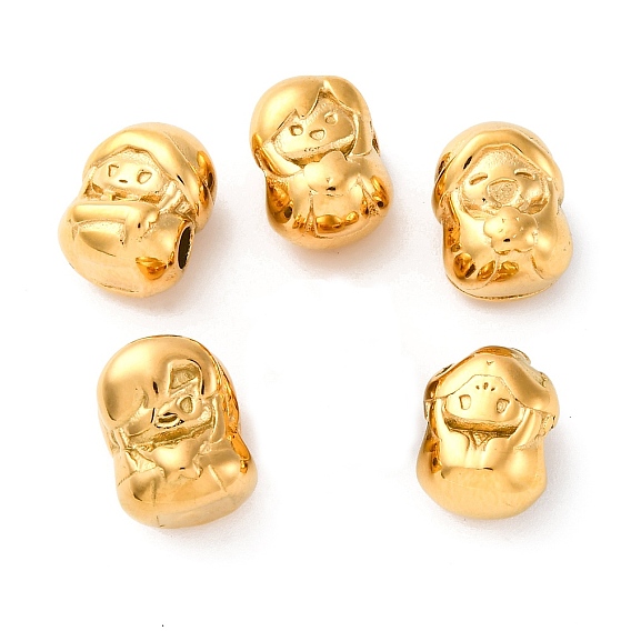 304 из нержавеющей стали бусы, девушка, ионное покрытие (ip)