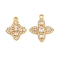 Pendentifs en laiton zircon cubique transparent, charmes de fleurs