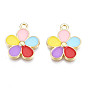 Подвески из эмали и сплава, без кадмия и без свинца, золотой свет, цветок