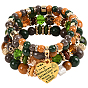 1 наборы браслетов из дерева и бусин в стиле бохо для женщин, с акриловой и сплавной фурнитурой
