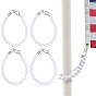 4Pcs Acrylic Round Beads Flagpole Chain, with 304 Stainless Steel Wire and Clasps
