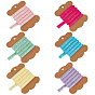 6 Colors Polyamide Pleated Elastic Lace Trim, Ruffled Stretch Ribbon, with Ribbon Spool