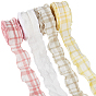 4 Rolls 4 Colors Polyester Wrinkle Check Pattern Ribbon, Clothes Accessories