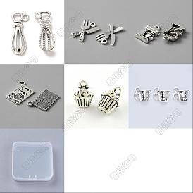 84Pcs 6 Style Tibetan Style Alloy Pendants, Cadmium Free & Nickel Free & Lead Free, Mixed Shape