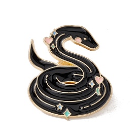 Snake Enamel Pin, Gold Plated Alloy Badge for Backpack Clohtes