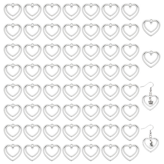 60 шт. сплав в тибетском стиле 2 подвески-соединители в форме сердца с петлями