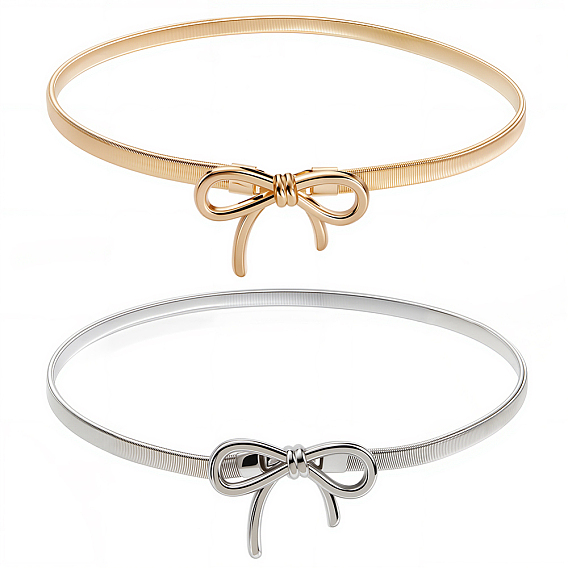 2 шт. 2 цветные ремни-цепочки из сплава с бантом для женщин