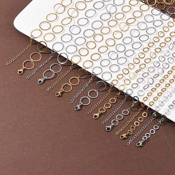 304 ожерелья из цепочек с кольцами из нержавеющей стали, ионное покрытие (ip)