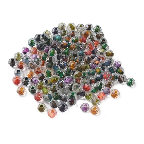 130шт 10г прозрачные стеклянные бусины, круглые, граненые