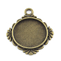 Tibetan Style Alloy Pendant Cabochon Settings, Cadmium Free & Lead Free