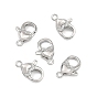 SHEGRACE Brass Micro Pave Clear Cubic Zirconia Lobster Claw Clasps, Heart, Lead Free & Cadmium Free & Nickel Free
