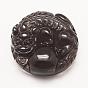 Carved Natural Obsidian Pendants, Pi Xiu