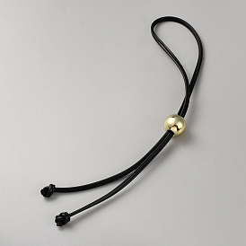 Detachable PU Leather Drawstring Pull String Purse Strap with Plastic Bead, for Bucket Bags Replacement