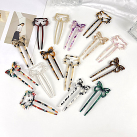 Butterfly Acetic Acid Plate Hairpin - Creative Leopard Print Vintage Hanfu Hair Accessories - Simple and Versatile Hairpin.