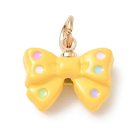 Pendentifs en émail , charmes bowknot, or