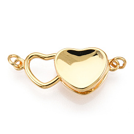 925 Sterling Silver Box Clasps, with S925 Stamp, Heart