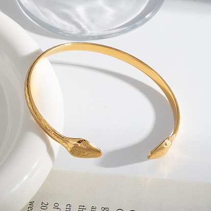 Браслеты-манжеты из нержавеющей стали для женщин, змея