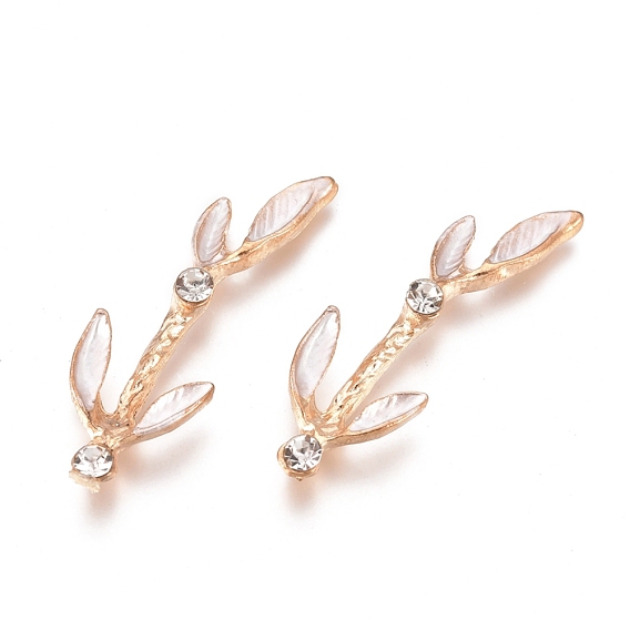 Alloy Glass Rhinestone Cabochons, with Enamel, Crystal
