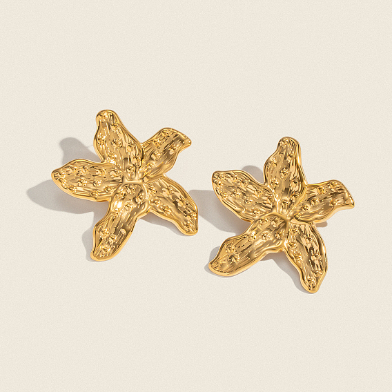 304 серьги-гвоздики из нержавеющей стали в форме морской звезды