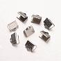 316 Surgical Stainless Steel Ribbon Crimp Ends, 8x6mm, Hole: 1x3mm