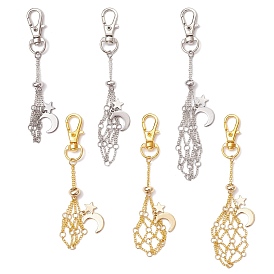 Поворотные карабины-карабины из сплава «луна и звезда» и латунные кабельные цепи, полуфабрикат подвесные украшения