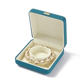 Подарочные коробки браслетов из искусственной кожи, с железной короной, квадратный