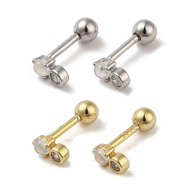 925 женские серьги из стерлингового серебра с микропаве из циркония, хрящевые серьги, с синтетическим лунным камнем