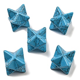 Dyed Synthetic Turquoise Beads, No Hole/Undrilled, Merkaba Star