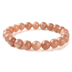 Natural Mixed Stone Round Beads Stretch Bracelet for Men Women