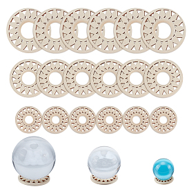 18 шт. 3 стили деревянные подставки для показа хрустальных сфер, держатель хрустального шара, цветок