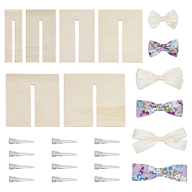 6Шаблон для изготовления деревянных бантов, с 12шт. заколками для волос из нержавеющей стали типа «крокодил»