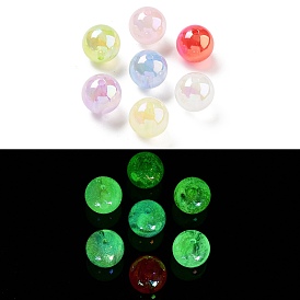 Светящиеся акриловые бусины с УФ-покрытием, светится в темноте, круглые
