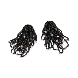 Boho Beaded Tassel Earrings with Fringe for Women
