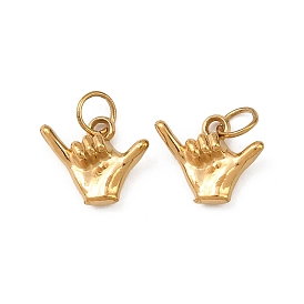 304 прелести нержавеющей стали, талисман для руки Шака, ионное покрытие (ip), с целью перехода в кольце