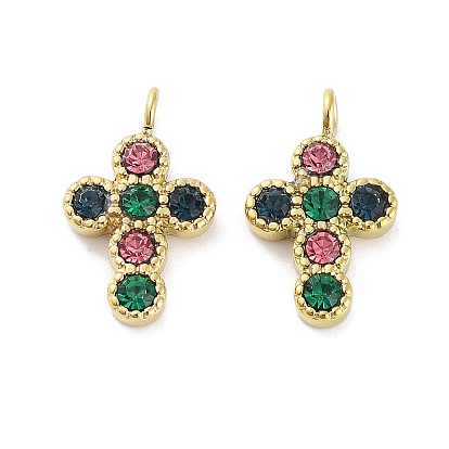 Ионное покрытие (ip) 316l подвески из хирургической нержавеющей стали, без никеля , с красочными горный хрусталь, крест прелести